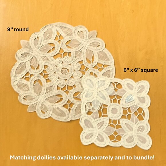 🆕 Set of 12 Vintage Lace Cutout Placemats | Butterfly Floral Design | NWT - Picture 6 of 7